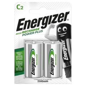 Energizer Rechargeable C 2500mAh — Batteries, 2 Pack — Batteries & Spare Parts