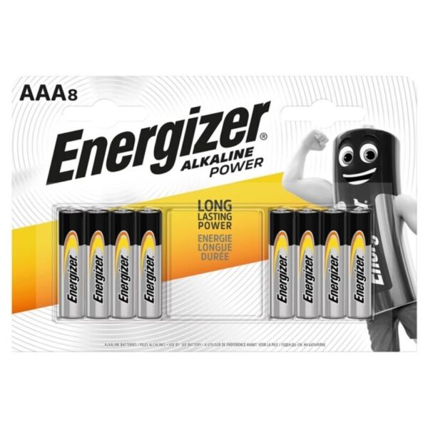 Energizer Alkaline Power AAA LR03 — Batteries, 8 Pack — Batteries & Spare Parts