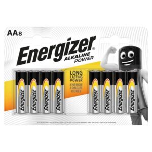 Energizer Alkaline Power AA LR6 — Batteries, 8 Pack — Batteries & Spare Parts
