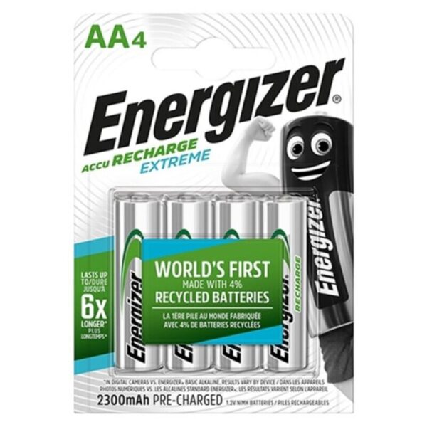 Energizer Rechargeable AA 2300mAh — Batteries, 4 Pack — Batteries & Spare Parts