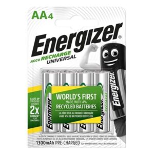 Energizer Rechargeable AA 1300mAh — Batteries, 4 Pack — Batteries & Spare Parts