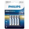 Philips Ultra Alkaline AAA LR03 — Batteries, 4 Pack — Batteries & Spare Parts
