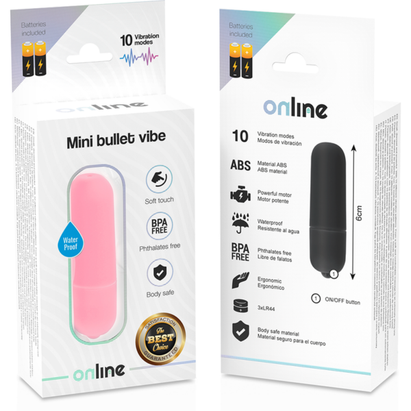 Online — Bullet Vibrator, Waterproof, Pink — Bullet Vibrators — view 3