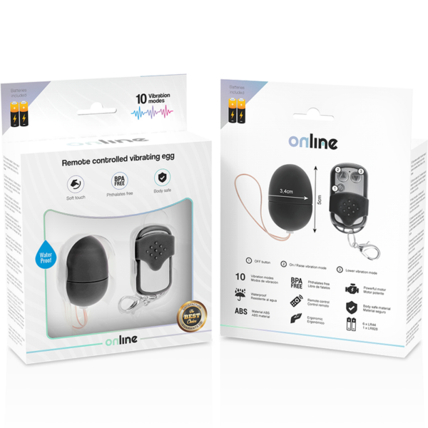Online — Vibrating Egg, Waterproof, S, Black — Remote Control Vibrators — view 3