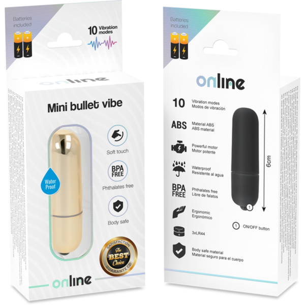 Online — Bullet Vibrator, Waterproof, Gold — Bullet Vibrators — view 2