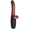 King Cock Plus Triple Threat — Thrusting Vibrator, Heated, Brown — Hi-Tech Vibrators
