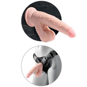 King Cock Plus Swinging Balls — Realistic Dildo, 15.2 cm, Light — Dildos — view 3