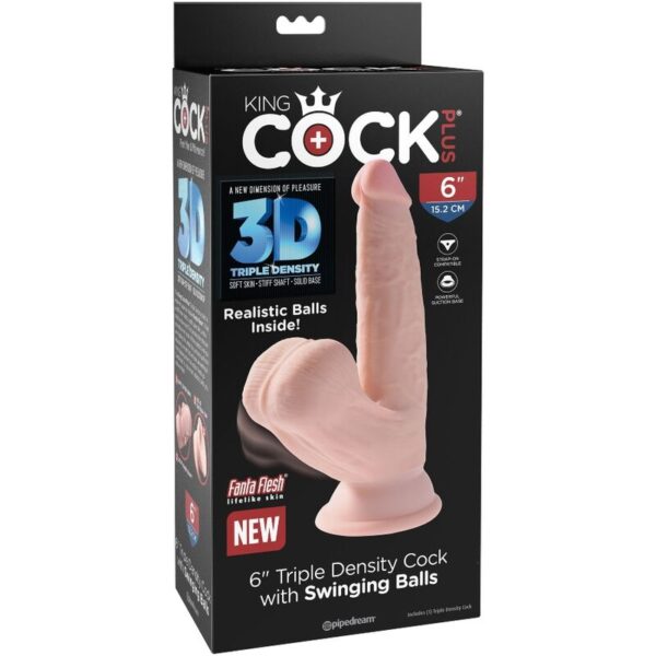 King Cock Plus Swinging Balls — Realistic Dildo, 12.7 cm — Dildos — view 6