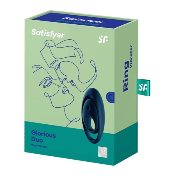 Satisfyer Glorious Duo — Vibrating Cock Ring, Blue — Cock Rings — view 3