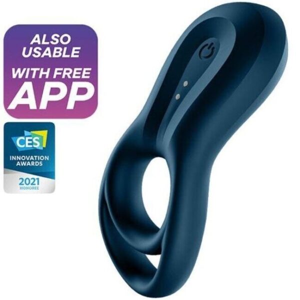 Satisfyer Epic Duo — Vibrating Cock Ring, App-Controlled, Blue — App-Controlled Sex Toys