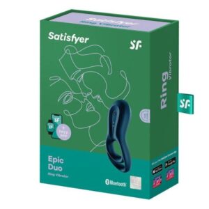 Satisfyer Epic Duo — Vibrating Cock Ring, App-Controlled, Blue — App-Controlled Sex Toys — view 2