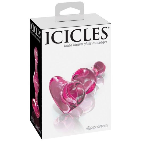 Icicles No. 75 — Glass Butt Plug, 7.9 cm, Pink — Anal — view 2