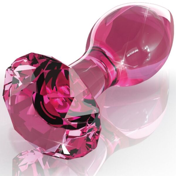 Icicles No. 79 — Glass Butt Plug, 7.3 cm, Pink — Anal