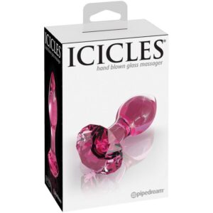 Icicles No. 79 — Glass Butt Plug, 7.3 cm, Pink — Anal — view 2