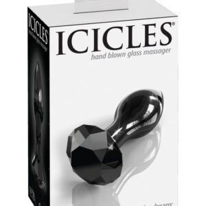Icicles No. 78 — Glass Butt Plug, 7.3 cm, Black — Anal — view 2