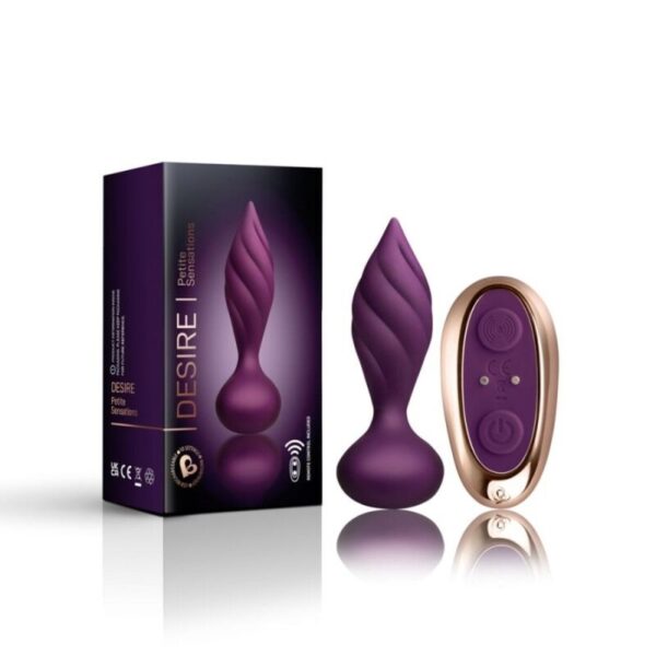 Rocks-Off Desire — Vibrating Butt Plug, Remote Control, Lilac — Anal — view 2
