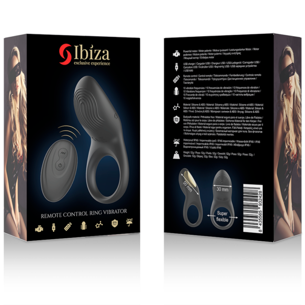 Ibiza Full Contact — Vibrating Cock Ring, Remote Control, Black — Cock Rings — view 8
