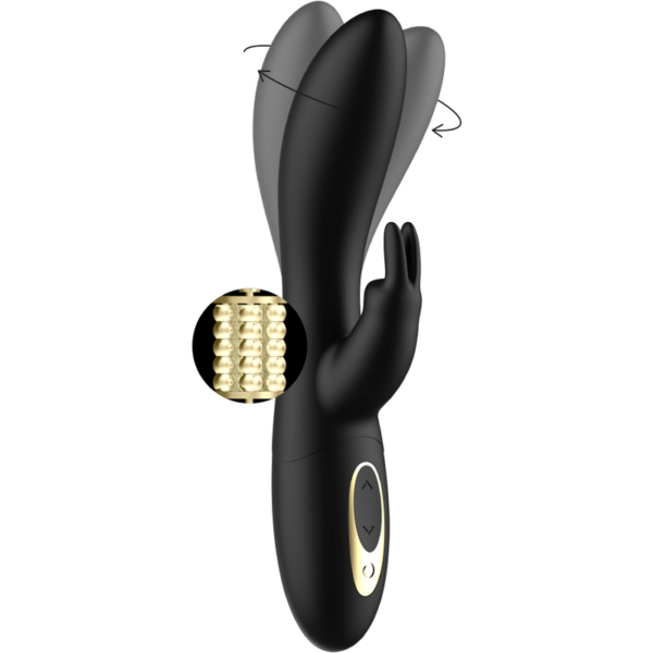 Ibiza Pearled Rotator — Rabbit Vibrator, Rechargeable, Black — Hi-Tech Vibrators — view 2