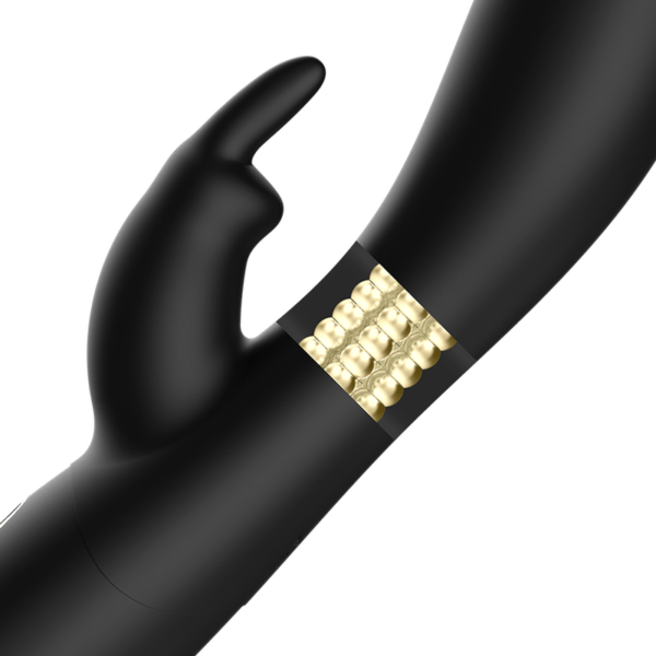 Ibiza Pearled Rotator — Rabbit Vibrator, Rechargeable, Black — Hi-Tech Vibrators — view 3