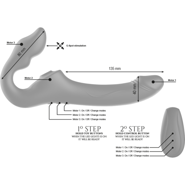 Ibiza — Strapless Strap-On, Remote Control, 3 Motors — Remote Control Vibrators — view 12