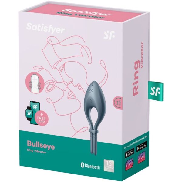Satisfyer Bullseye — Vibrating Cock Ring, App-Controlled, Grey — App-Controlled Sex Toys — view 3
