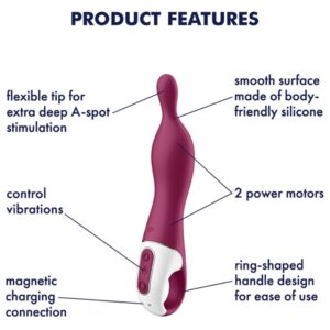 Satisfyer A-Mazing 1 — Vibrator, Rechargeable, Berry — Classic Vibrators — view 2