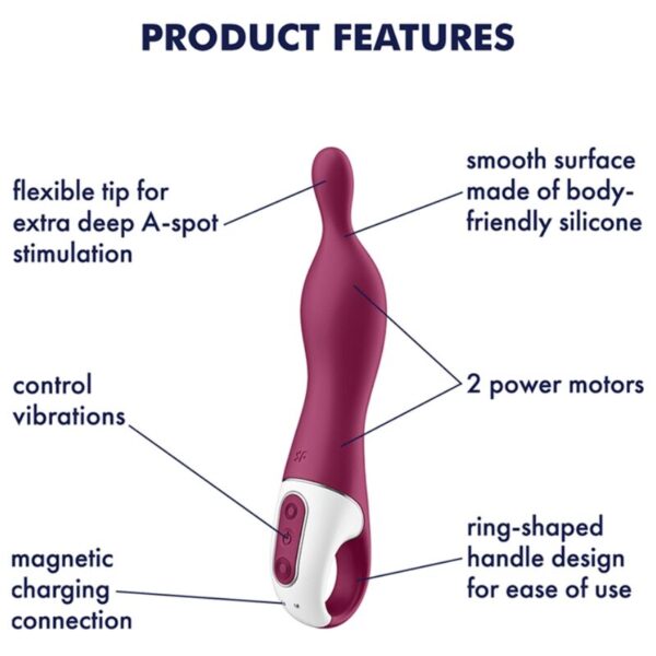 Satisfyer A-Mazing 1 — Vibrator, Rechargeable, Berry — Classic Vibrators — view 2