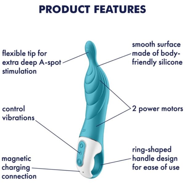 Satisfyer A-Mazing 2 — Vibrator, Rechargeable, Turquoise — Classic Vibrators — view 4