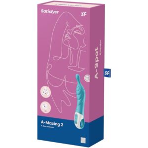 Satisfyer A-Mazing 2 — Vibrator, Rechargeable, Turquoise — Classic Vibrators — view 3
