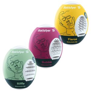 Satisfyer Egg Set — Male Masturbator, Riffle, Bubble and Fierce — Male Masturbators