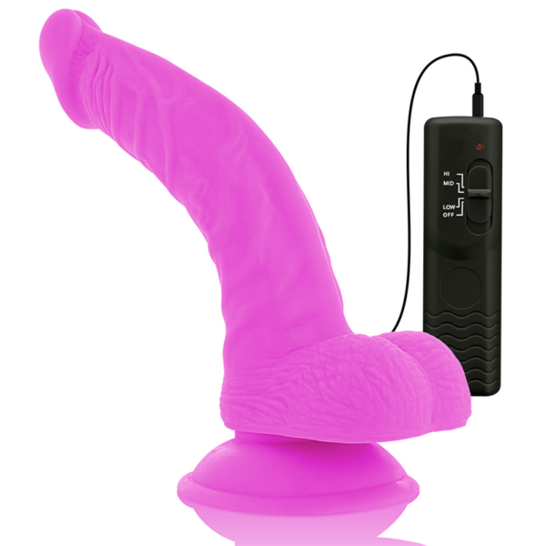 Diversia — Vibrating Dildo, Suction Cup, 21.5 cm, Purple — Realistic Vibrators — view 7
