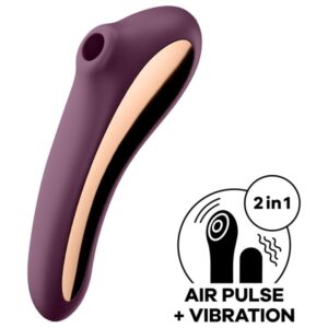 Satisfyer Dual Kiss — Air Pulse Stimulator, Wine Red — Air Pulse Vibrators — view 4