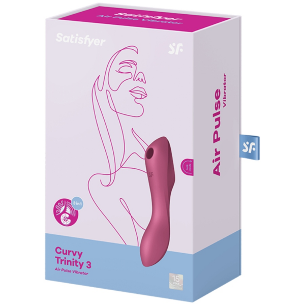 Satisfyer Curvy Trinity 3 — G-Spot Vibrator, Rechargeable, Red — Air Pulse Vibrators — view 3