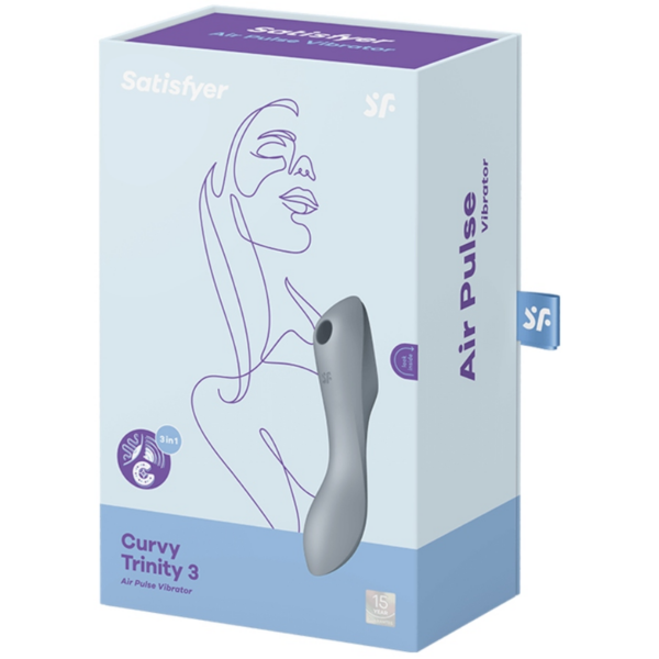 Satisfyer Curvy Trinity 3 — G-Spot Vibrator, Rechargeable, Grey — Air Pulse Vibrators — view 2