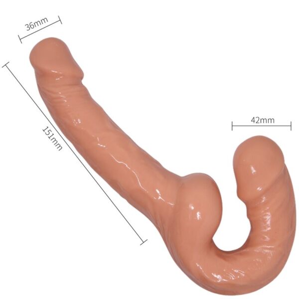 Baile Ultra Passionate — Double-Ended Dildo, Natural — Double Penetration Strap-Ons — view 3