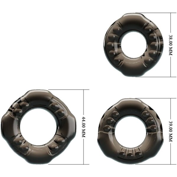 Baile Yvonne — Cock Ring Set, Black — Classic Cock Rings — view 3
