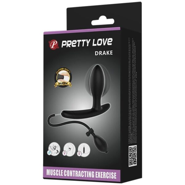 Pretty Love Drake — Inflatable Butt Plug, Waterproof, Black — Anal — view 3