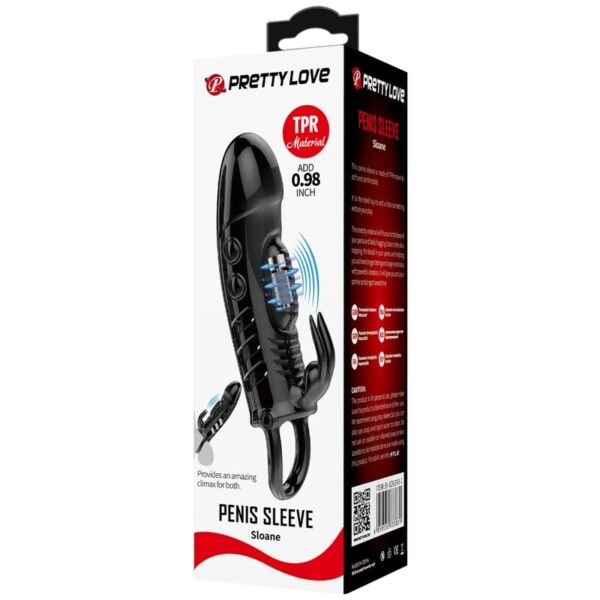 Pretty Love Sloane — Vibrating Penis Sleeve, Black — Couples — view 2