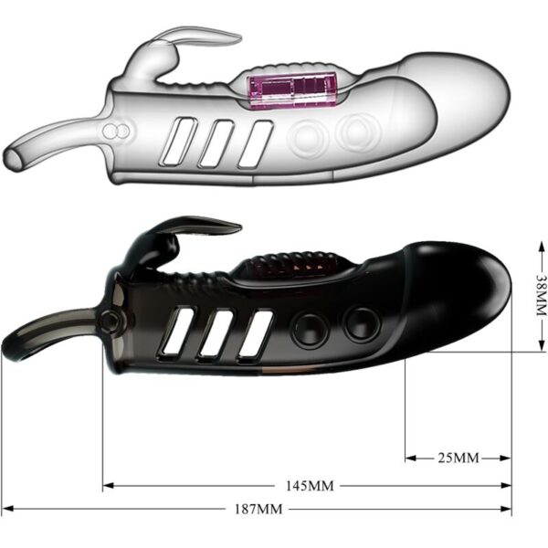 Pretty Love Sloane — Vibrating Penis Sleeve, Black — Couples — view 5