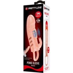 Pretty Love Sloane — Vibrating Penis Sleeve, Natural — Couples — view 2