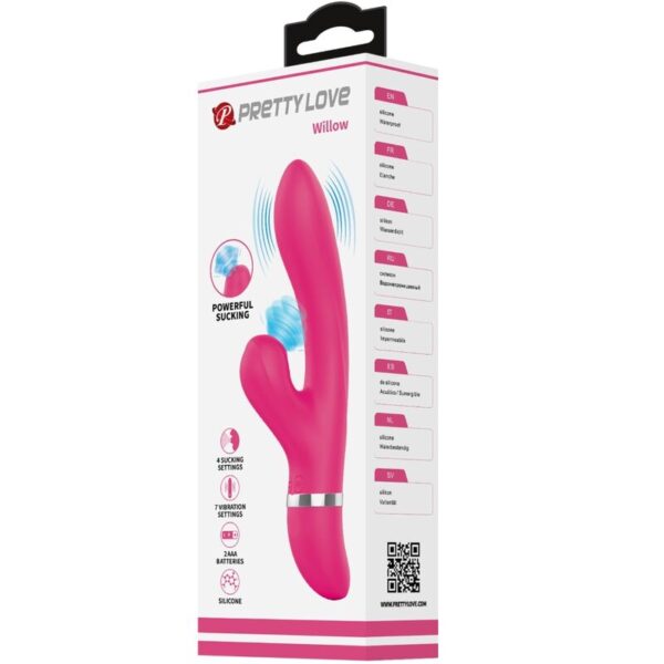 Pretty Love Willow — Rabbit Vibrator, Magenta — Air Pulse Vibrators — view 2