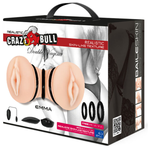 Crazy Bull Emma Double — Vibrating Masturbator, Natural — Vibrating Strokers — view 6