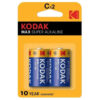 Kodak Max Super Alkaline C LR14 — Batteries, 2 Pack — Batteries & Spare Parts