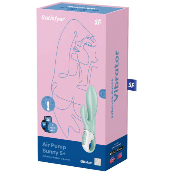 Satisfyer Air Pump Bunny 5+ — Rabbit Vibrator, Green — App-Controlled Sex Toys — view 4
