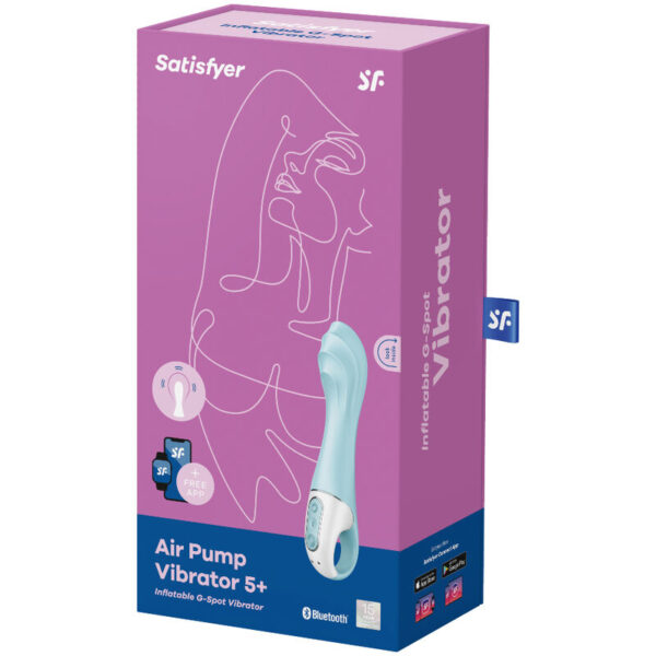 Satisfyer Air Pump Vibrator 5+ — G-Spot Vibrator, Blue — App-Controlled Sex Toys — view 4