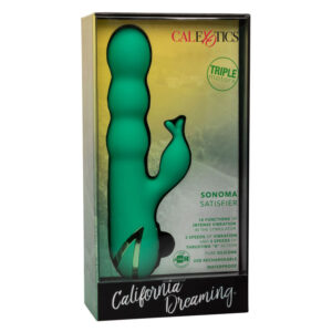 CalExotics Sonoma Satisfier — Rabbit Vibrator, Green — G-Spot Vibrators — view 3