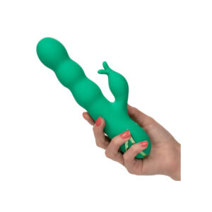 CalExotics Sonoma Satisfier — Rabbit Vibrator, Green — G-Spot Vibrators — view 4