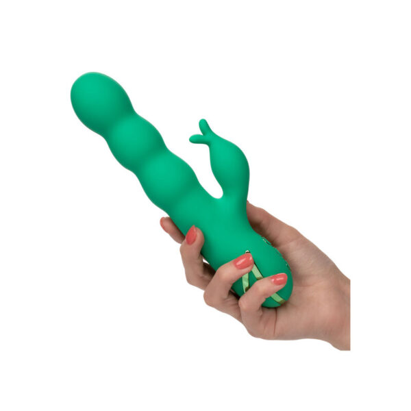 CalExotics Sonoma Satisfier — Rabbit Vibrator, Green — G-Spot Vibrators — view 4
