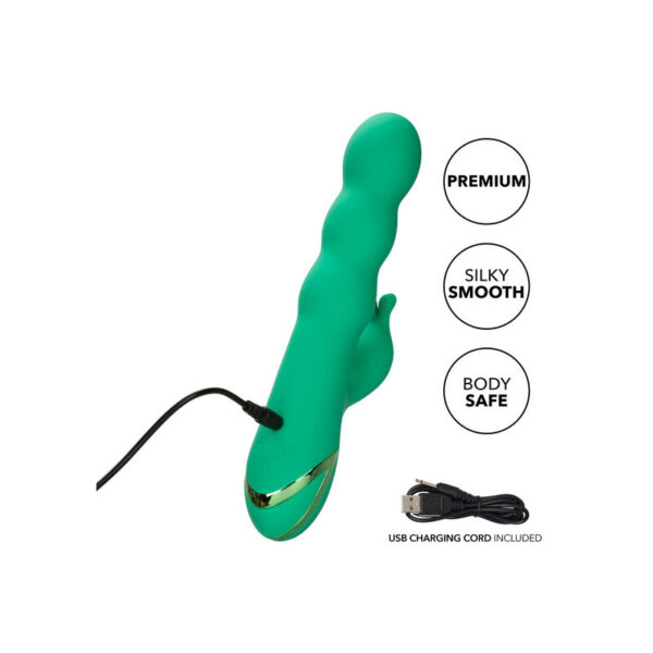 CalExotics Sonoma Satisfier — Rabbit Vibrator, Green — G-Spot Vibrators — view 6