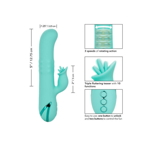 CalExotics Bel Air Bombshell — Rabbit Vibrator, Light Green — G-Spot Vibrators — view 2